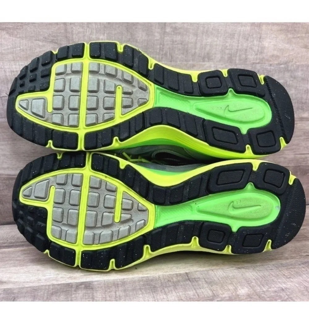 Nike Dual Fusion Run 525760-009 Gray Neon Running Shoes Sneakers Size 6Y